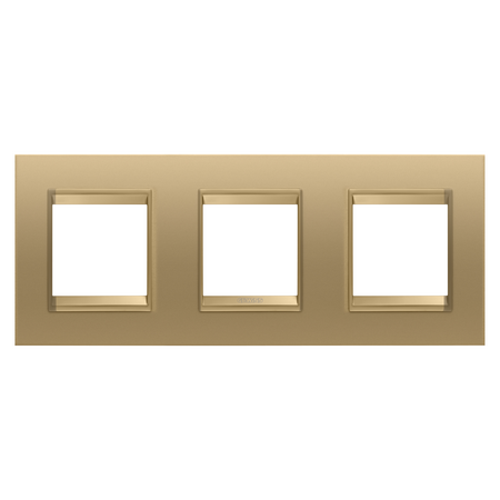 PLACA INTERNATIONALA LUX - IN METAL - 2+2+2 MODULE ORIZONTAL - AUR - CADRU INTERIOR AUR MAT - CHORUSMART