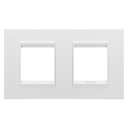 PLACA INTERNATIONALA LUX - IN METAL - 2+2 MODULE ORIZONTALE - ALB SATINAT MONOCROM - CHORUSMART