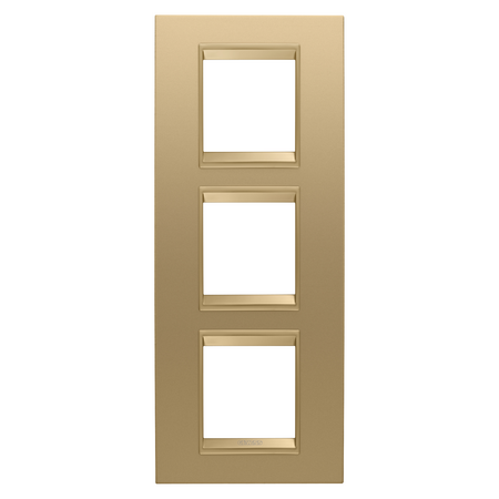PLACA INTERNATIONALA LUX - IN METAL - 2+2+2 MODULE VERTICAL - AUR - CADRU INTERIOR AUR MAT - CHORUSMART