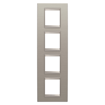 PLACA INTERNATIONALA LUX - IN METAL - 2+2+2+2 MODULE VERTICAL - ALUMINIU PERIAT - CADRU INTERIOR BRONZ MAT - CHORUSMART