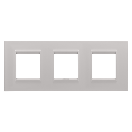 PLACA INTERNATIONALA LUX - IN METAL - 2+2+2 MODULE ORIZONTAL - BEJ NATURAL MONOCROM - CHORUSMART