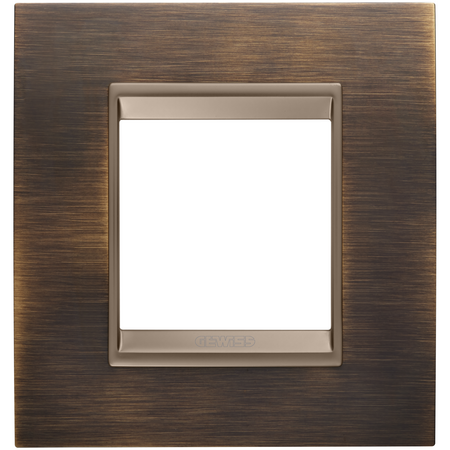PLACA INTERNATIONALA LUX - IN METAL - 2 MODULE - ALAMA ANTICA LAVY - CADRU INTERIOR BRONZ MAT ÎNCHIS - CHORUSMART