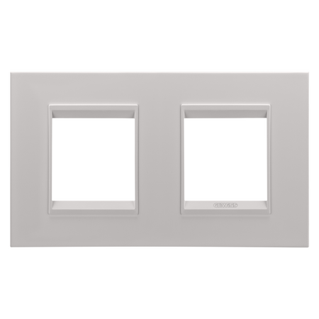 PLACA INTERNATIONALA LUX - IN METAL - 2+2 MODULE ORIZONTAL - BEJ NATURAL MONOCROM - CHORUSMART
