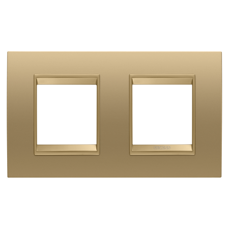 PLACA INTERNATIONALA LUX - IN METAL - 2+2 MODULE ORIZONTAL - AUR - CADRU INTERIOR AUR MAT - CHORUSMART