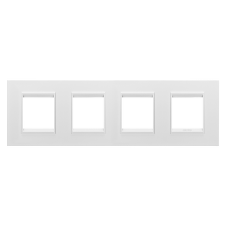 PLACA INTERNATIONALA LUX - IN METAL - 2+2+2+2 MODULE ORIZONTAL - ALB SATINAT MONOCROM - CHORUSMART