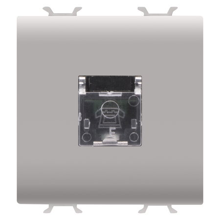 PRIZA TELEFONICA STANDARD INTERNATIONALA - RJ11 - TERMINALE CU ÎNSURUBARE - 2 MODULE - BEJ SATINAT NATURAL - CHORUSMART