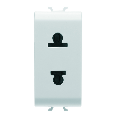PRIZA STANDARD EURO-AMERICANA 250/125V c.a. - 2P 15A - 1 MODUL - ALB SATINAT - CHORUSMART