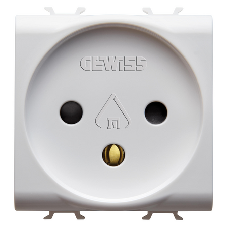 PRIZA STANDARD ISRAELIANA 250V c.a. - 2P+E 16A - 2 MODULE - ALB SATINAT - CHORUSMART