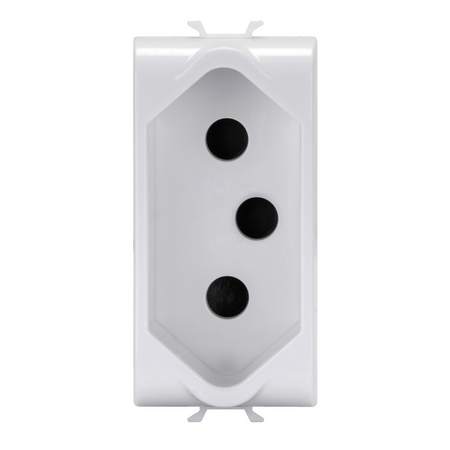 PRIZA STANDARD SUD-AFRICANA - 250V c.a. - 2P+E 16A - 1 MODUL - ALB SATINAT - CHORUSMART
