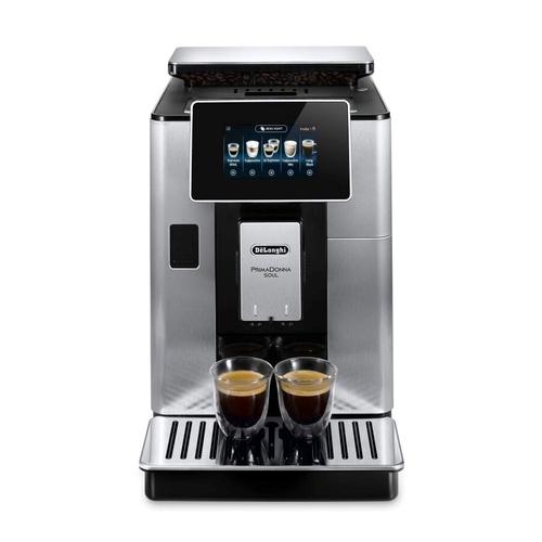 Espressor automat De'Longhi PrimaDonna Soul ECAM 610.75.MB, 1450 W, 13 bar, 500 g cafea, Rezervor 2.2 L (Negru/Argintiu)