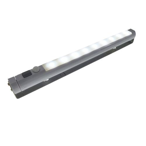 Lampa cu 9 Led SMD, senzor de miscare, intrerupator, 3xAA , lungime 26 cm, alba