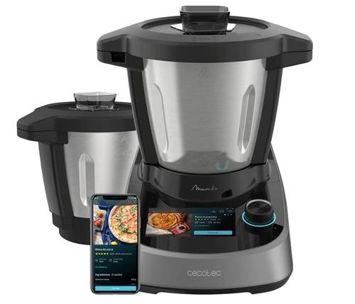Robot de bucatarie multicooker Cecotec Mambo Touch Smart, 37 functii, gatire termo si mix, 2 vase de 3,3l, inox si ceramic, 1600W, ecran tactil, cantar incorporat, aplicatie cu retete gratuita