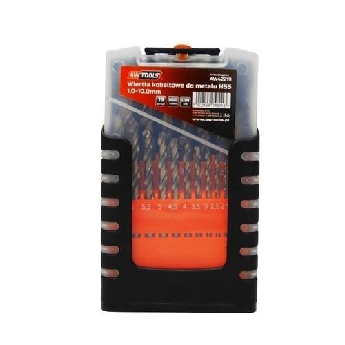 Set de spirale de mare viteza HSS 19 buc pentru metal,otel,etc, 1,0 - 10,0mm, AW Tools-AW42219