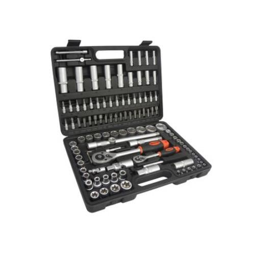 Trusa chei tubulare Geko Heidmann G10151, 1/4 inch, 1/2inch, torx, tip H, 108 elemente,