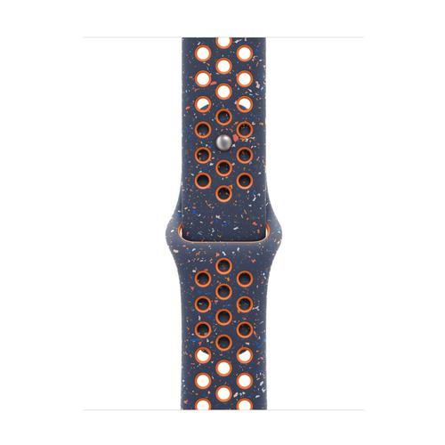Curea Smartwatch Apple MYJX3ZM/A pentru Watch 42mm, Nike Sport Band, M/L (Albastru/Portocaliu)
