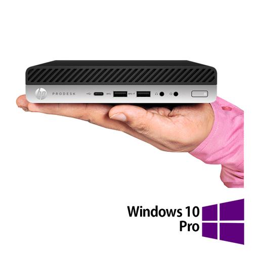 Calculator Sistem PC Refurbished HP EliteDesk 800 G3 Mini PC, Intel Core i7-7700T 2.90GHz, 8GB DDR4, 256GB SSD, Wi-Fi + Windows 10 Pro