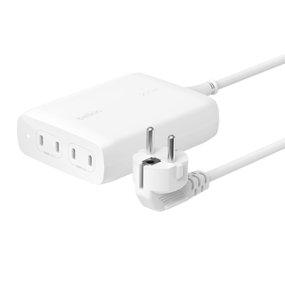 Incarcator retea Belkin BOOST CHARGE PRO WCH015vfWH, 200 W, 4-Porturi USB-C, GaN (Alb)