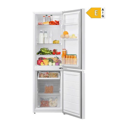 Combina frigorifica VIVAX CF-174ELF S,Capacitate 174 L, Clasa E, Low Frost, Termostat reglabil, Iluminare LED, Usi reversibile, Inaltime 150 cm (Argintiu)