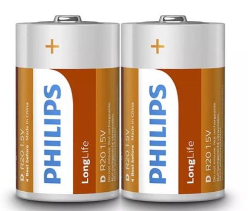 Set 2 Baterii LONGLIFE R20 D PHILIPS