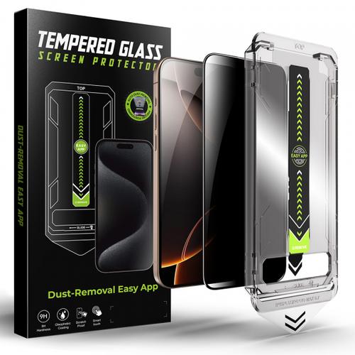 Folie de protectie Ecran Privacy Techsuit TitanGlass pentru Apple iPhone 15 Pro, Sticla Securizata, Full Glue