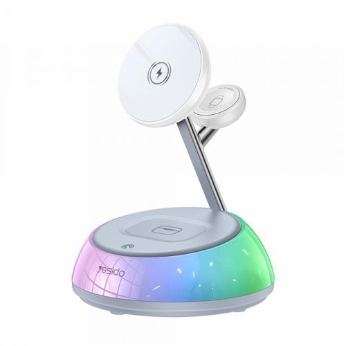 Incarcator Retea Wireless Yesido DS31 3in1, 15W, 1.67A (Alb)