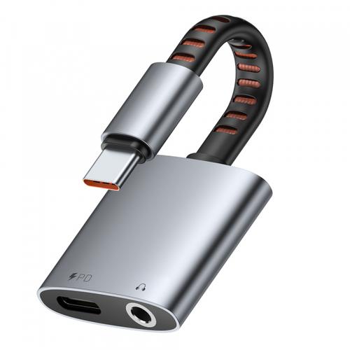 Adaptor audio McDodo CA-3120, USB-C - USB-C / 3.5mm (Gri)