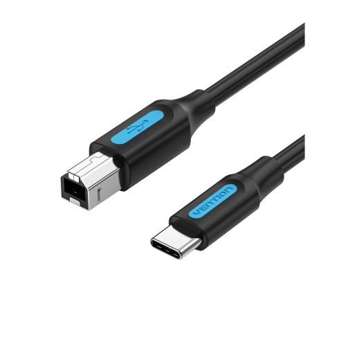 Cablu pentru Imprimanta, Vention, USB-C la USB, 1m, Negru