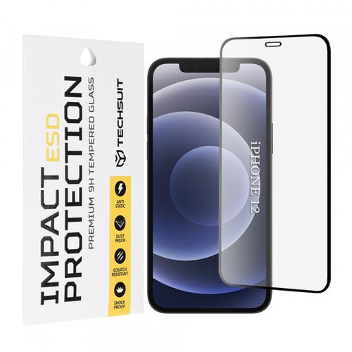 Folie de protectie Ecran Techsuit pentru Apple iPhone 12 / 12 Pro, Sticla Securizata, Full Glue