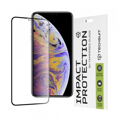 Folie de protectie Ecran Techsuit pentru Apple iPhone 11 Pro Max / XS Max, Sticla Securizata, Full Glue, 111D