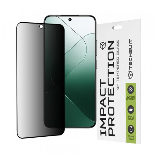 Folie de protectie Ecran Privacy Techsuit pentru Xiaomi 14, Sticla Securizata, Full Glue, 111D