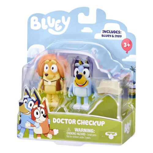 Set 2 figurine Bluey - Bluey & Indy, Doctor Checkup