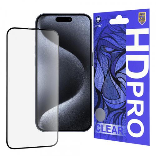 Folie de protectie Ecran Lito HD Pro Clear pentru Apple iPhone 15 Pro, Sticla Securizata, Full Glue