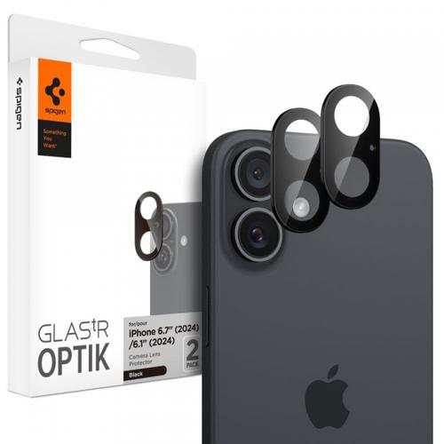 Folie de protectie Camera Spate Spigen GlastR Optik pentru Apple iPhone 16 Plus / 16, Sticla Securizata, Set 2 bucati