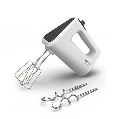 Mixer de mana Krups GN4001 3 Mix 4000, 450 W, 5 viteze, Turbo, 2 teluri, 2 carlige (Alb)