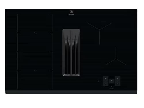 Plita incorporabila cu hota integrata Electrolux ComboHob FlexiBridge, Inductie, Gatire asistata SensePro, Ecran TFT, Booster (4 zone), Conectivitate WI-FI, Timer electronic, Oprire automata, Detectarea vaselor, 80 cm (Negru)
