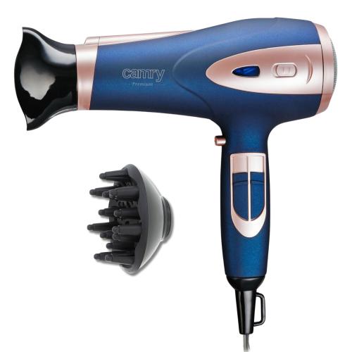 Uscator de par Camry, CR2269, 2400W, cu functie de ionizare si ventilator de racire, difuzor (Albastru)