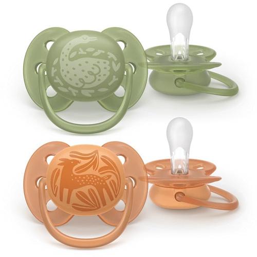 Set 2 suzete Philips Avent Ultra Soft SCF093/06, cu disc flexibil, pentru pielea sensibila a bebelusului, ortodontice, fara BPA, 18 luni+