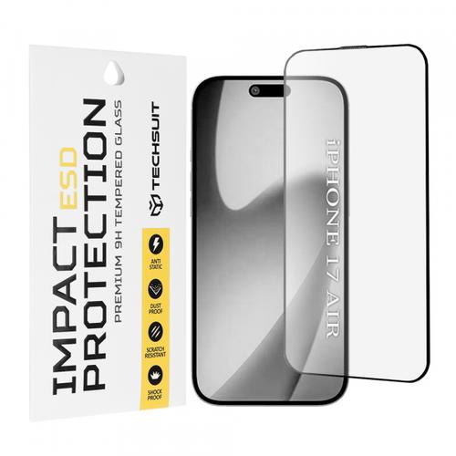 Folie de protectie Ecran Techsuit pentru Apple iPhone Air, Sticla Securizata, Full Glue, Neagra