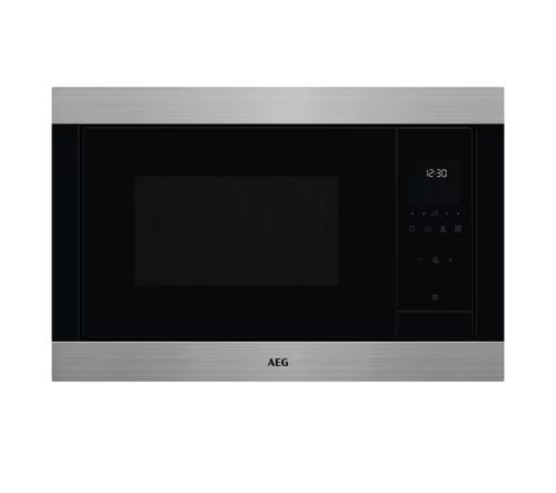 Cuptor cu microunde incorporabil AEG Seria 5000, 23 l, 900 W, Grill 1000 W, Afisaj digital, Avertizare sonora, Timer electronic, Diametru platan 315 mm (Negru/Inox)