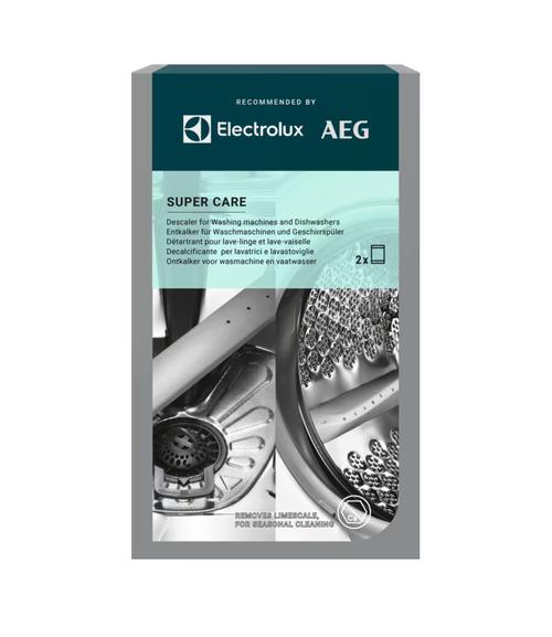 Solutie anticalcar SuperCare Electrolux M2GCP101 pentru masini de spalat rufe si vase, 2 plicuri x 100 g