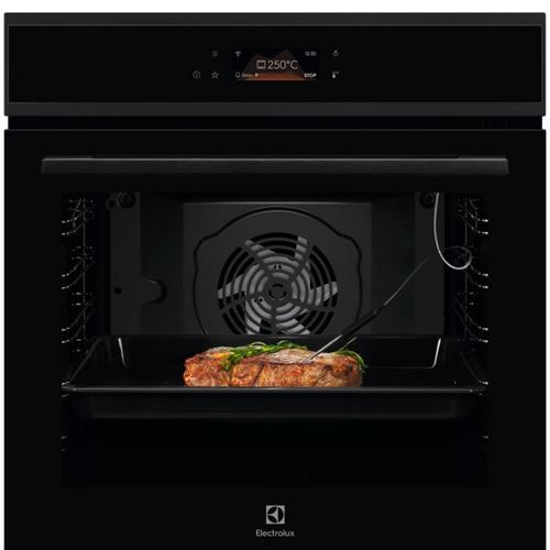 Cuptor incorporabil Electrolux EOE8P39H, 72 l, 171 de programe predefinite, Afisaj digital, Autocuratare pirolitica - 3 moduri, Usa cu 3 straturi de geam, Grill, Senzor gatire, Convectie, Clasa energetica A+, Sticla neagra cu insertie metal
