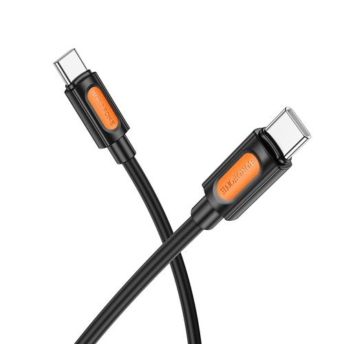Cablu alimentare si date Borofone BX114, Fast Charging, USB Type-C la USB Type-C 60W, 1m, Negru