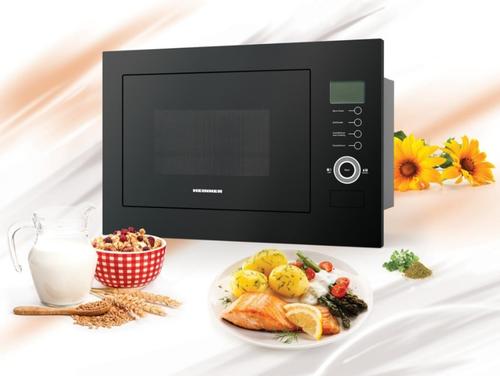 Cuptor cu microunde incorporabil HEINNER HMW-MDBI34CTBK, 25 l, 900 W, Timer, Control Touch, Grill, 1000 W, 5 trepte putere, 8 programe (Negru)