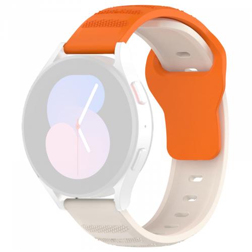 Curea Techsuit W050 pentru Huawei Watch / Xiaomi Watch Series, 22mm, Portocaliu/Bej
