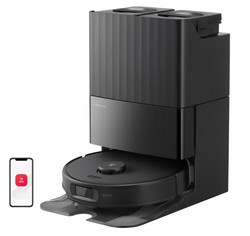 Aspirator robot Roborock Qrevo Edge 5V1 QRES52-00, Autonomie 180 minute, 18500 Pa, Wi-Fi, Filtru EPA12, Recipient praf 0.325 l, Mop Flexi Arm (Negru)