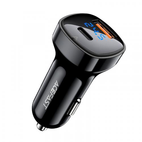 Incarcator Auto Acefast B4, 66W, 3A, 1 x USB-A - 1 x USB-C (Negru)