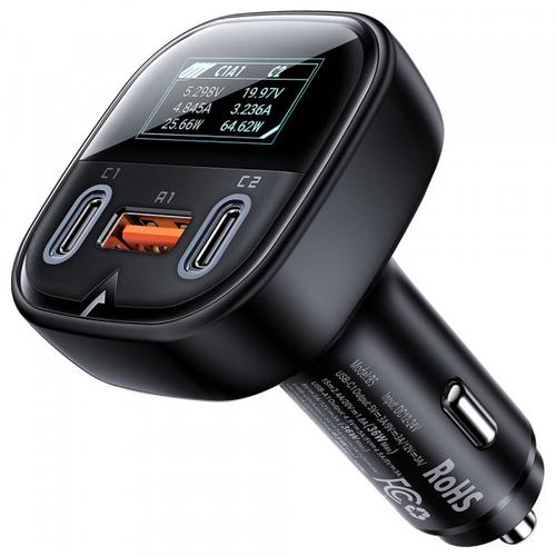 Incarcator Auto Acefast B5 Display, 101W, 5A, 1 x USB-A - 2 x USB-C (Negru)