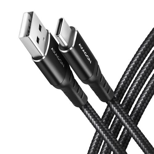 Cablu de date Axagon HQ, USB -A / USB-C, 3A, 200cm, Negru