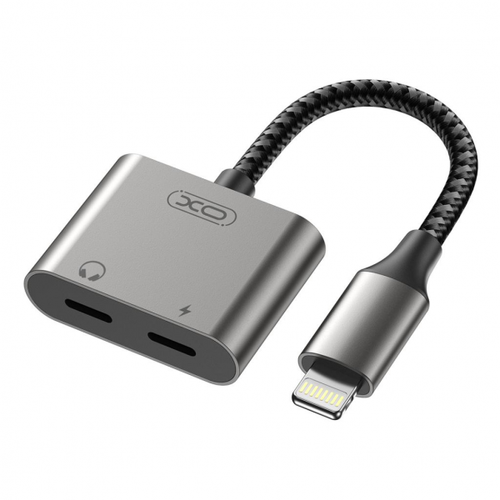 Adaptor audio XO Design NB-R258A, Lightning - 2 x Lightning (Gri)