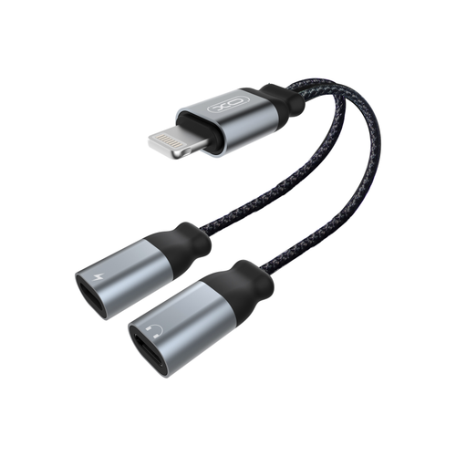 Adaptor audio XO Design NB-R160A, Lightning - 2 x Lightning (Gri)